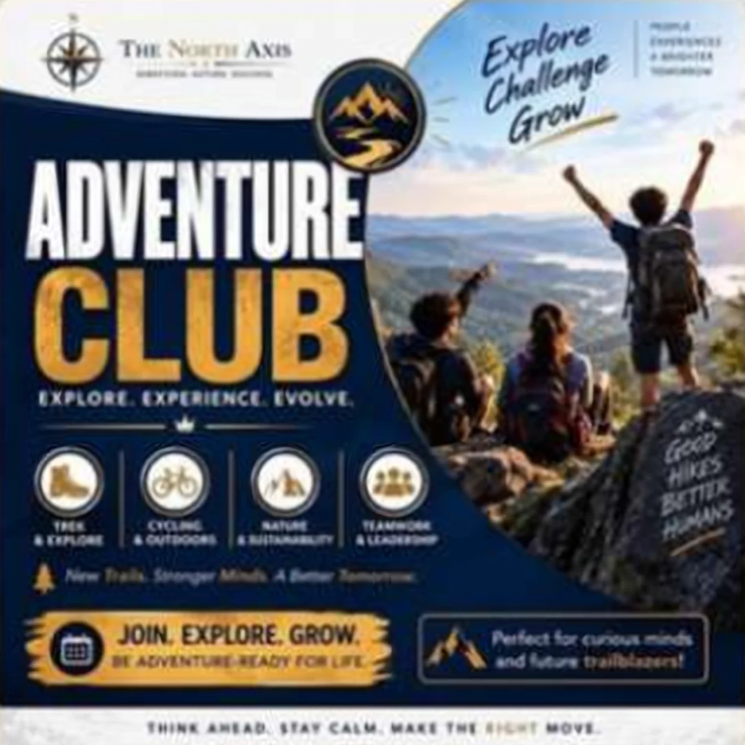 Adventure Club poster — Explore. Experience. Evolve.