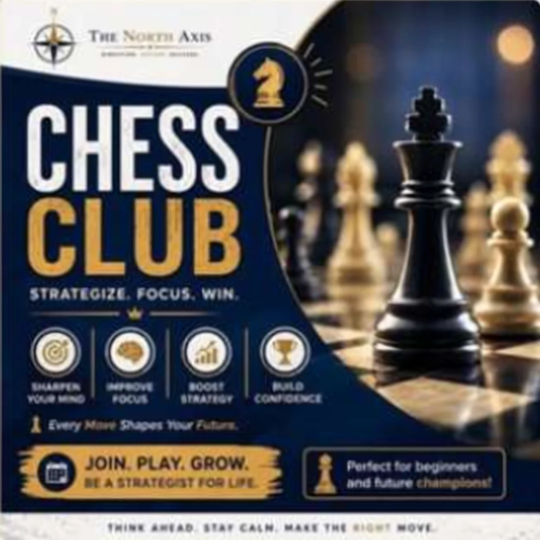 Chess Club poster — Strategize. Focus. Win.