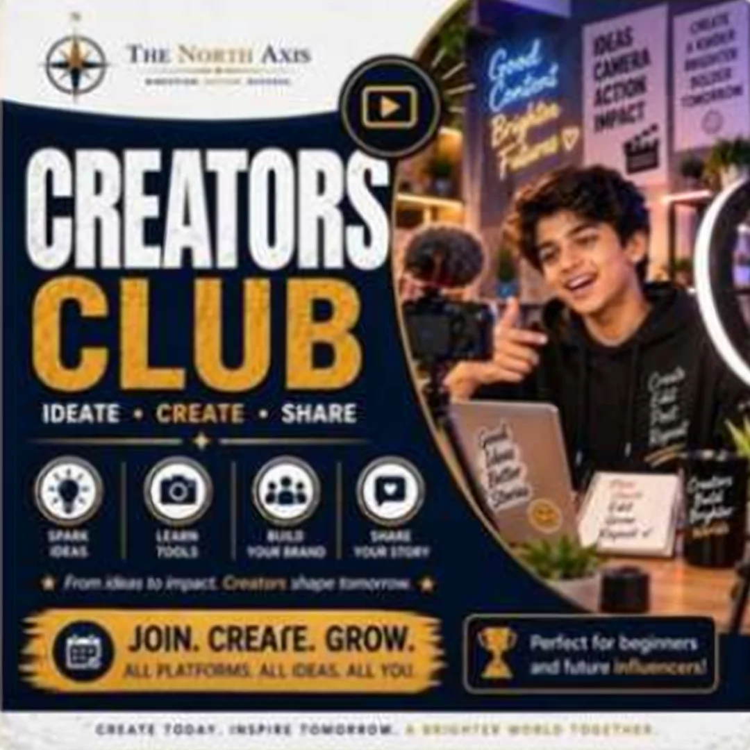 Creators Club poster — Ideate · Create · Share