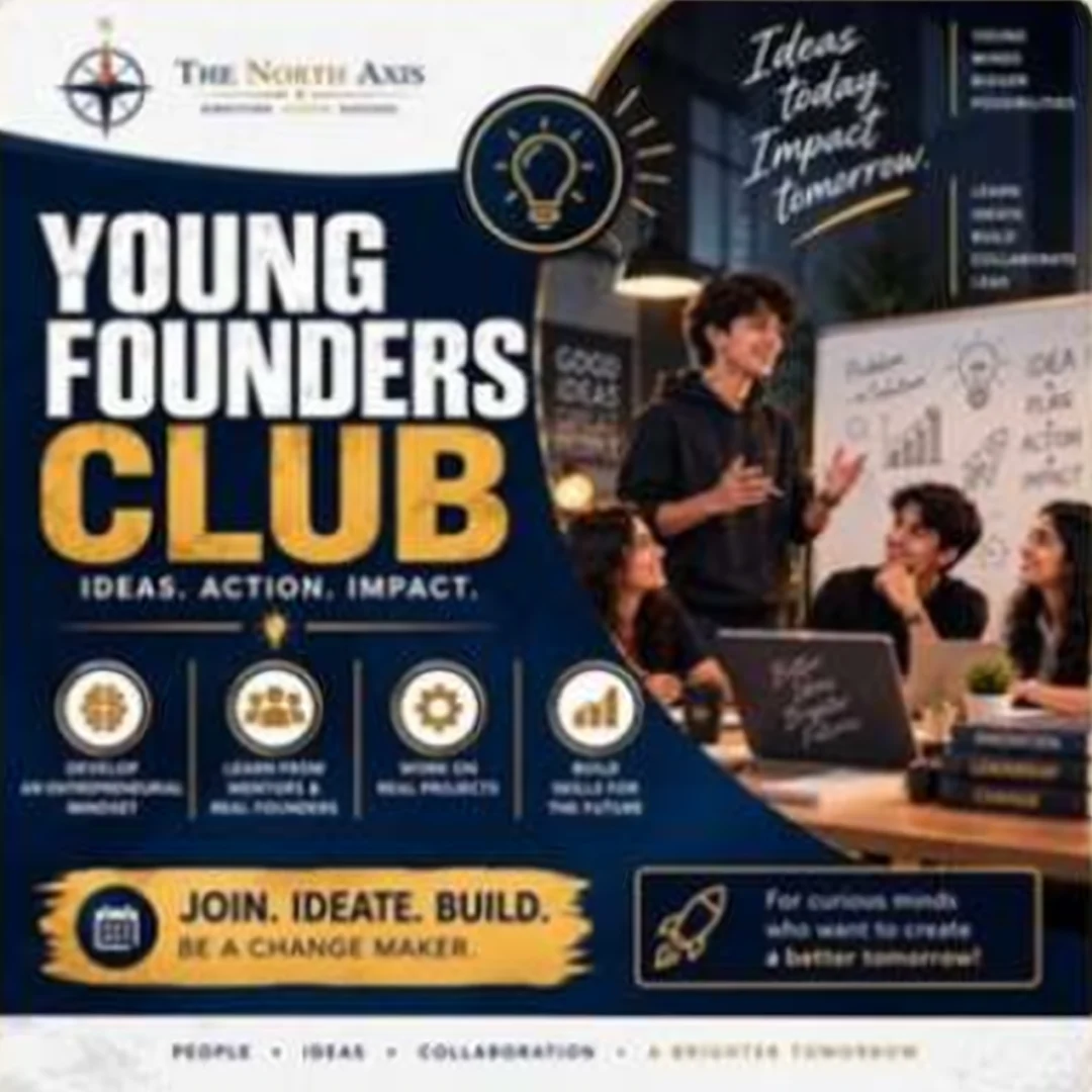 Young Founders Club poster — Ideas. Action. Impact.